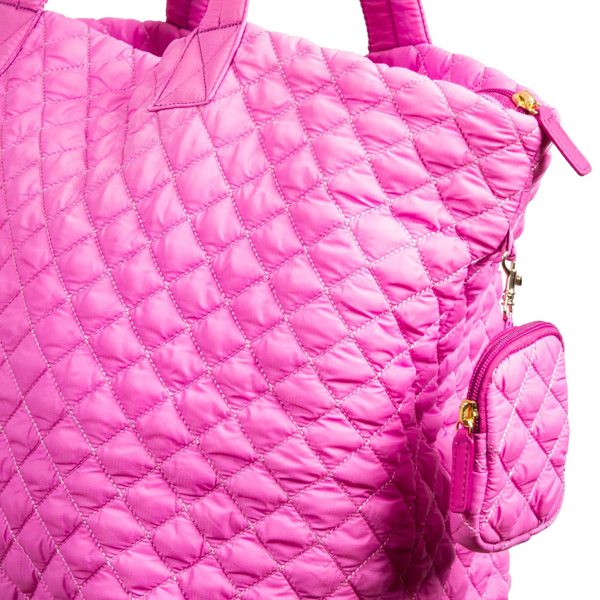 Large Quilted Nylon Tote Bag for Women – Lightweight Travel & Beach Carryall