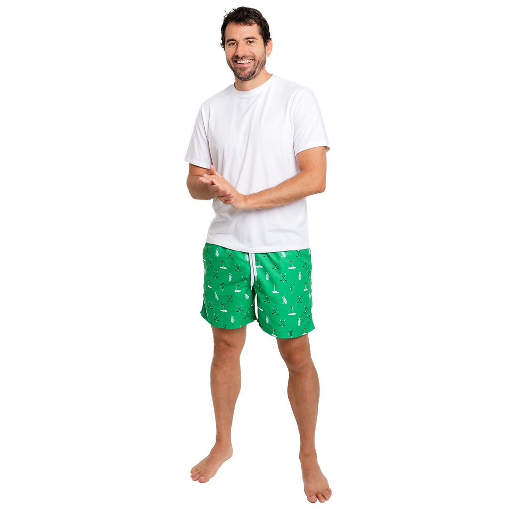 Men's Golf Green Swim Shorts - 5.75" inseam