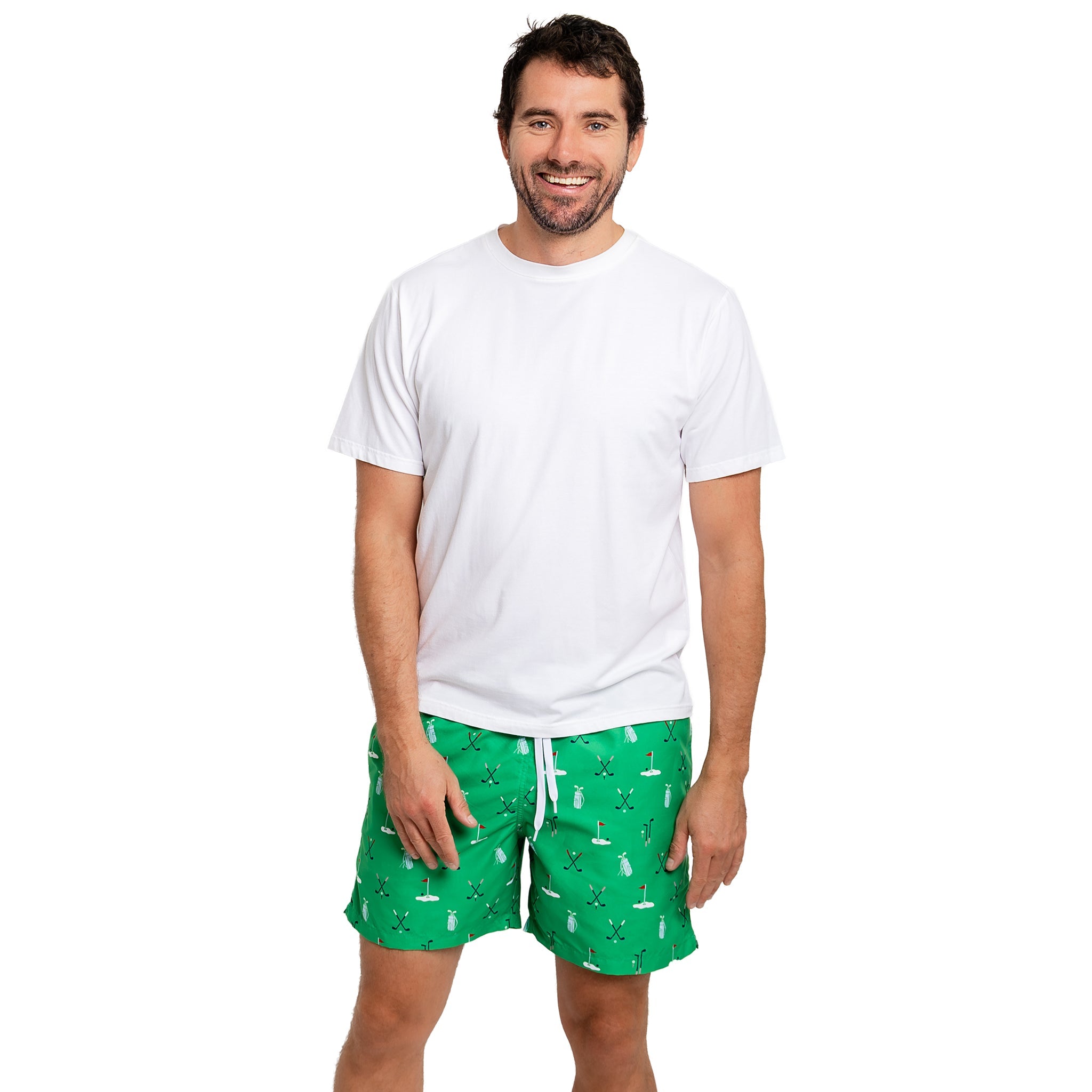 Men's Golf Green Swim Shorts - 5.75" inseam