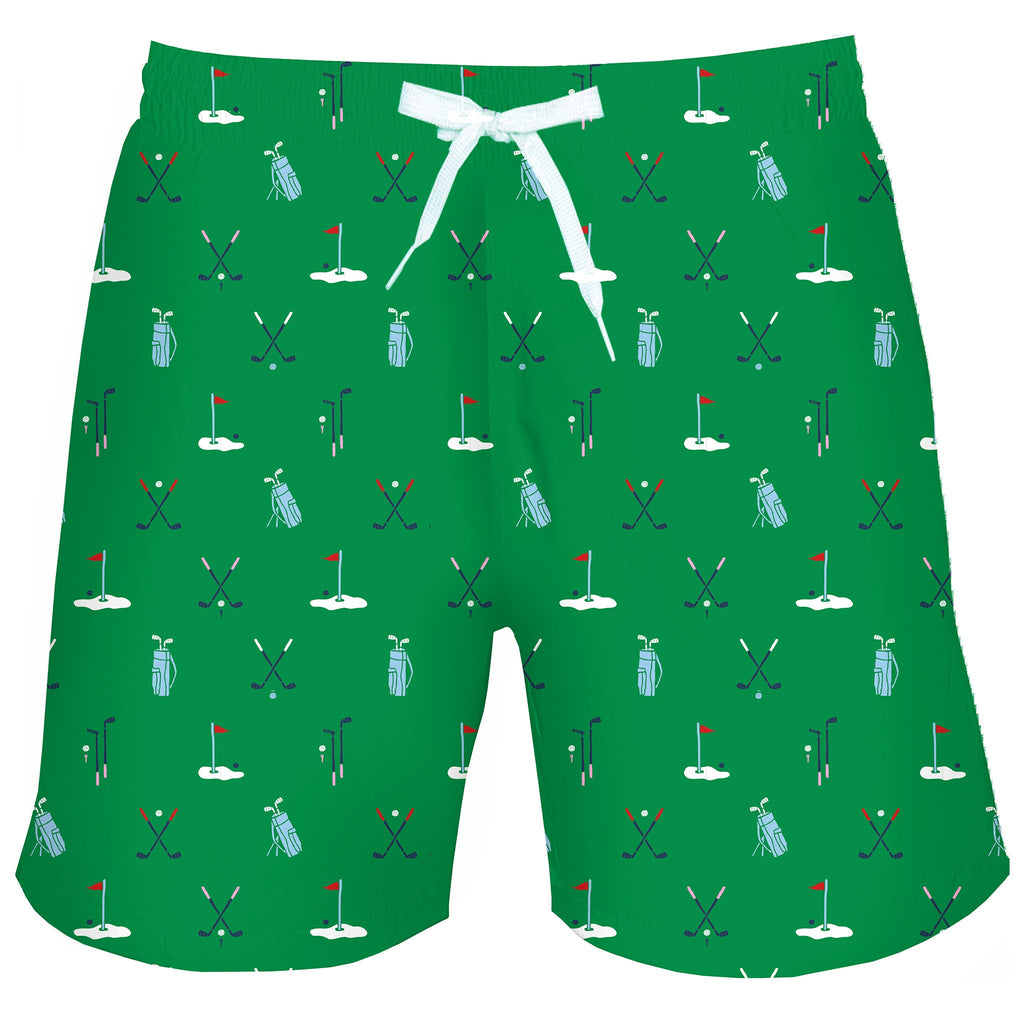Men's Golf Green Swim Shorts - 5.75" inseam